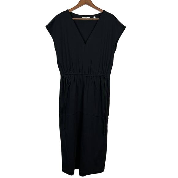 Vince Pima Cotton Jumper Style Dress Loose Fit Modest Black - M - Picture 1 of 5